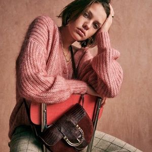 Sezane Achille cardigan mottled pink xs